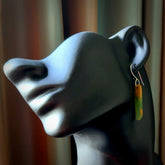 Hand carved medium sized New Zealand Flower jade drop earrings. Made by NZ Pacific from real jade. Online jewellery for sale online by NZ Pacific. Hand carved here in New Zealand.